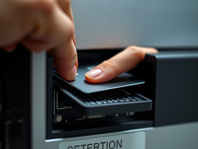 Terminal de autoservicio con protección anti-skimming instalada